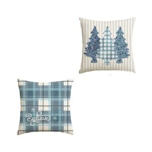 NEW Blue and White Holiday Throw covers